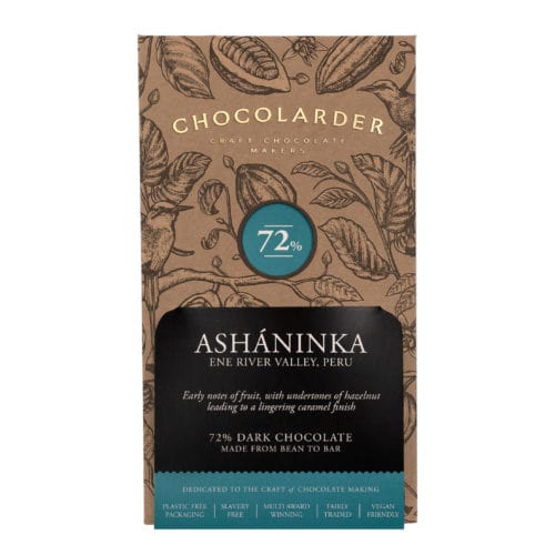 Asháninka 72% Dark Chocolate Bar - white background