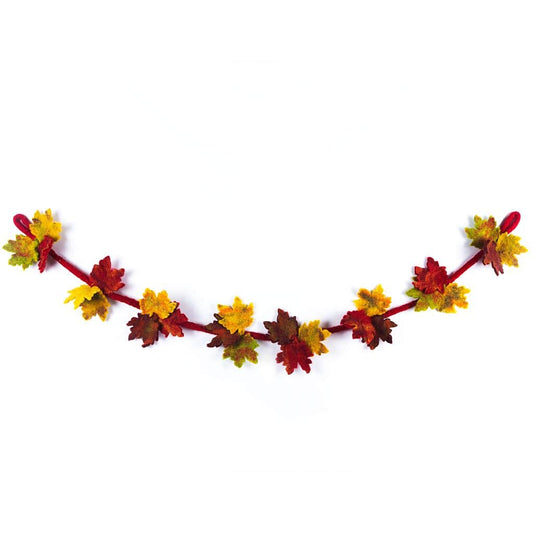 Autumn Leaves Garland Hand-Felted in Nepal