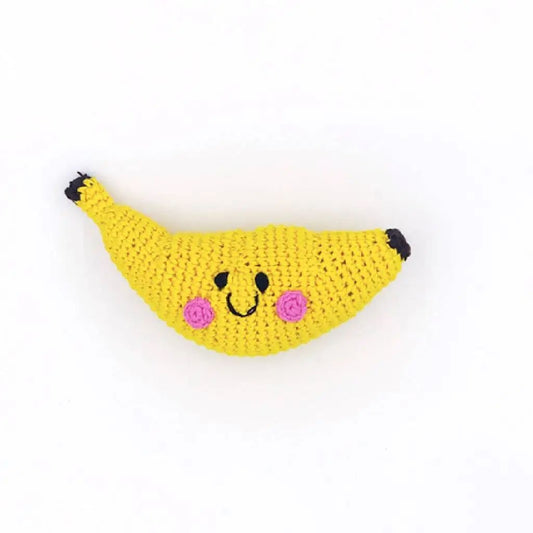 Banana Rattle Baby Toy - white background
