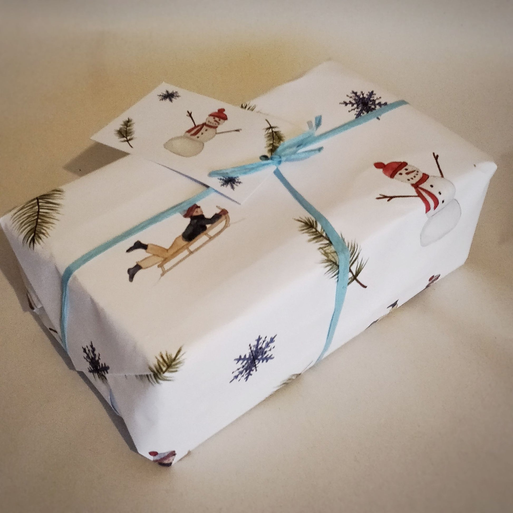 3 Pack Christmas Eco-friendly Wrapping Paper Pack - snowmen design