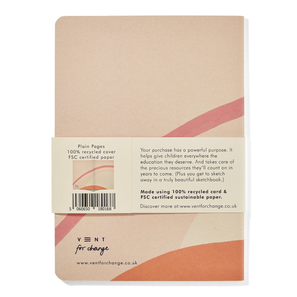 Ideas A5 Notebook with Soft Cover  Recycled & Sustainable - cream lined notebook- back-min