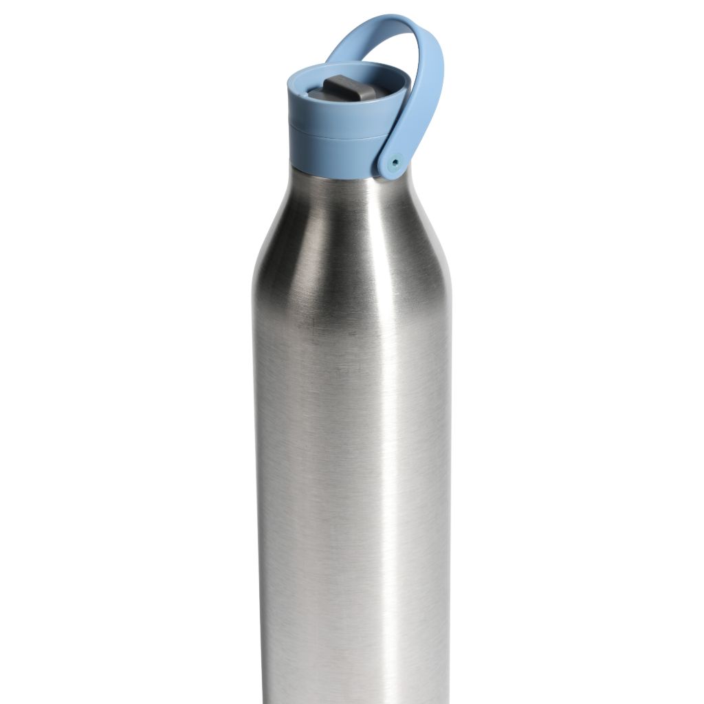 Large 1 Litre Reusable Stainless Steel Bottle - steel water bottle - lid
