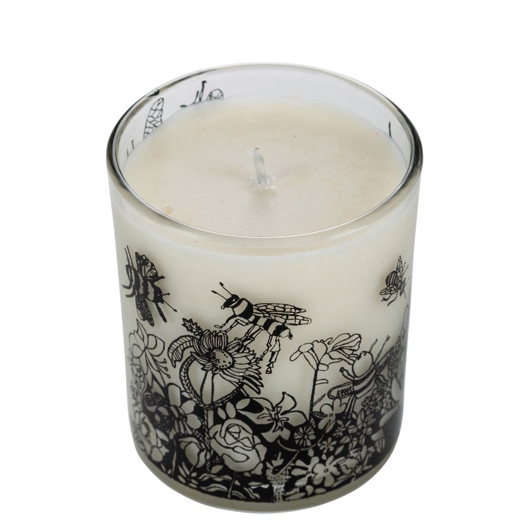 Oats & Honey Plant Wax Candle  Bee Free - candle in glass