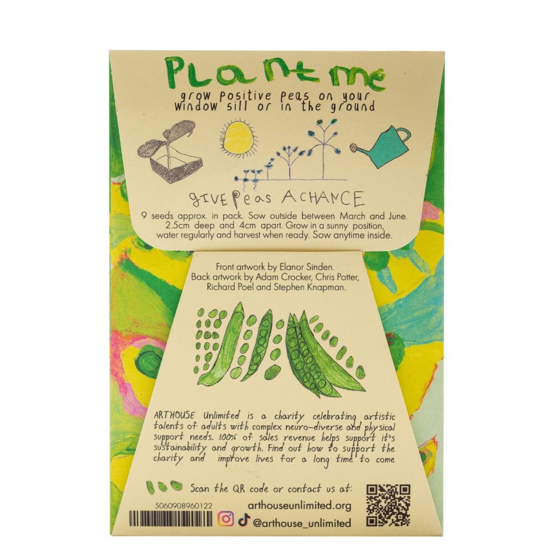 Pea seed packet  - back of packet