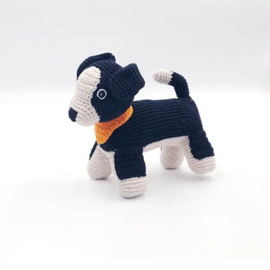 Sheepdog Rattle Toy - Fair Trade and handmade baby toy