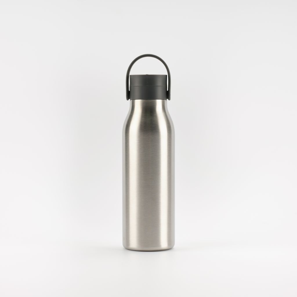 Small 500ml Stainless Steel Bottle - Storm Grey - white background