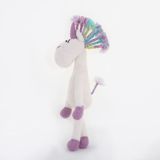 Unicorn Knitted Soft Toy - side view